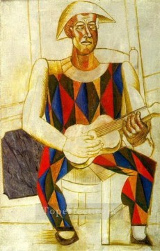 Pablo Picasso Painting - Arlequín sentado con guitarra 1916 Pablo Picasso